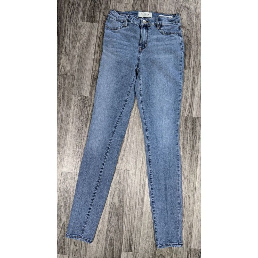 Pac Sun Size 25 High Rise Skinny Whiskered Denim Blue Jean Jeggings